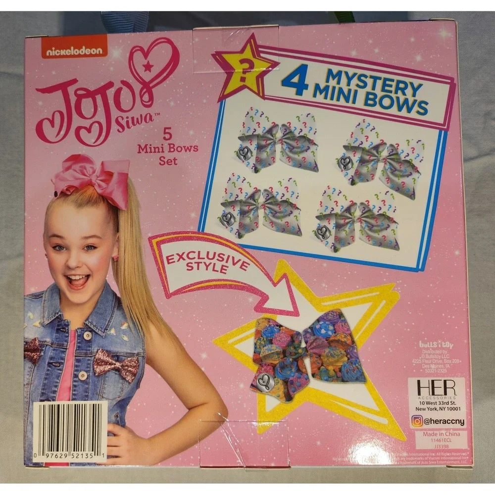 Nickelodeon JoJo Siwa 5 Mini Bow Set & Sequin Pillow Keychain Mystery Pack
